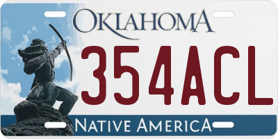 OK license plate 354ACL