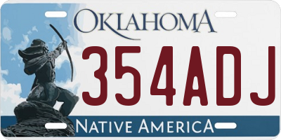 OK license plate 354ADJ