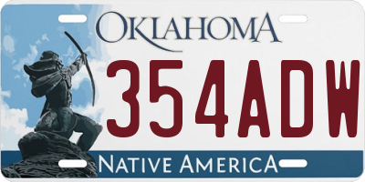 OK license plate 354ADW
