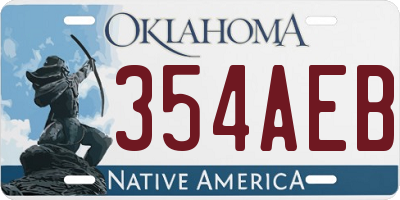 OK license plate 354AEB