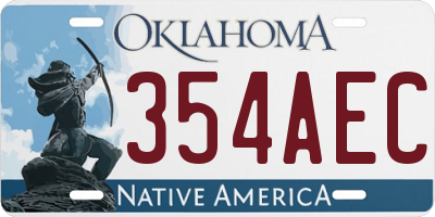 OK license plate 354AEC
