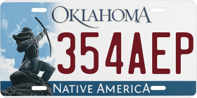 OK license plate 354AEP