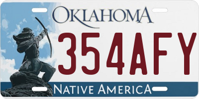 OK license plate 354AFY