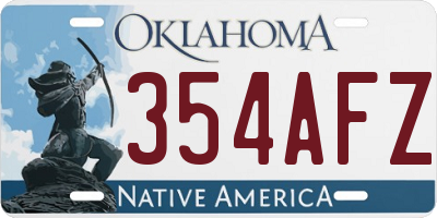 OK license plate 354AFZ