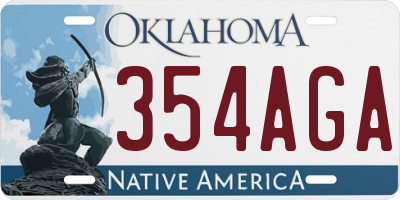OK license plate 354AGA