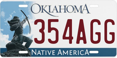 OK license plate 354AGG