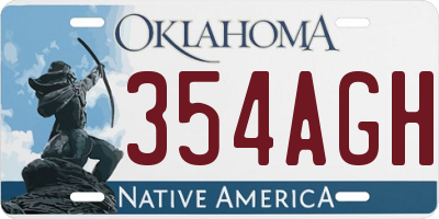 OK license plate 354AGH