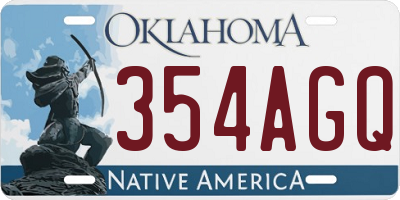 OK license plate 354AGQ