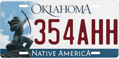 OK license plate 354AHH