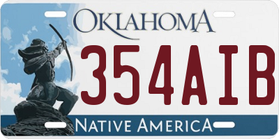 OK license plate 354AIB