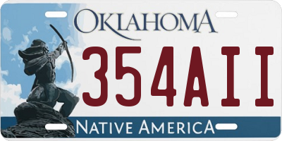OK license plate 354AII