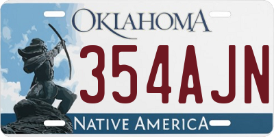OK license plate 354AJN