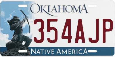 OK license plate 354AJP