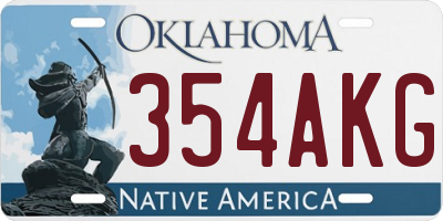 OK license plate 354AKG