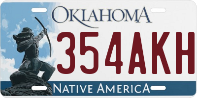 OK license plate 354AKH