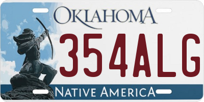 OK license plate 354ALG