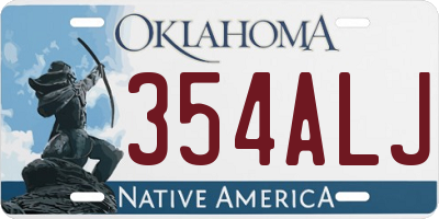 OK license plate 354ALJ