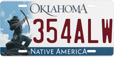 OK license plate 354ALW
