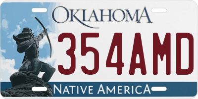 OK license plate 354AMD