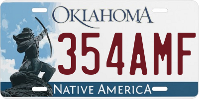 OK license plate 354AMF