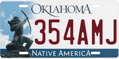 OK license plate 354AMJ
