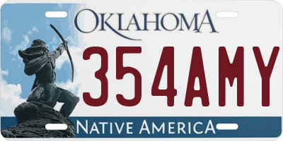 OK license plate 354AMY