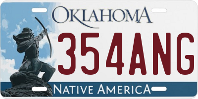 OK license plate 354ANG