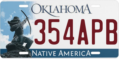 OK license plate 354APB