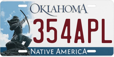 OK license plate 354APL