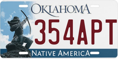 OK license plate 354APT