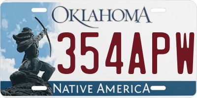 OK license plate 354APW