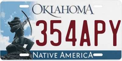 OK license plate 354APY