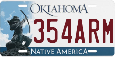 OK license plate 354ARM