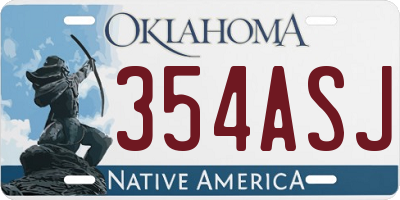 OK license plate 354ASJ