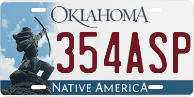 OK license plate 354ASP