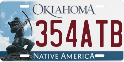 OK license plate 354ATB