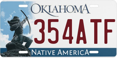OK license plate 354ATF