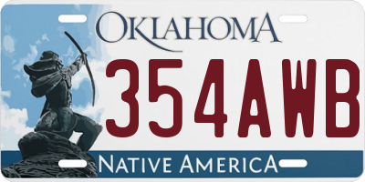 OK license plate 354AWB