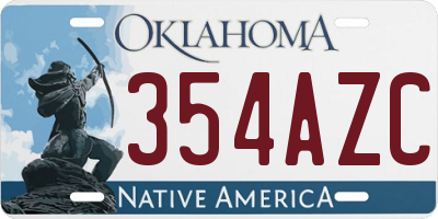 OK license plate 354AZC