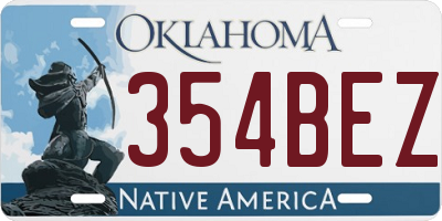 OK license plate 354BEZ