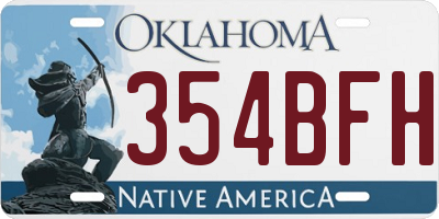 OK license plate 354BFH
