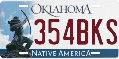 OK license plate 354BKS