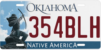 OK license plate 354BLH