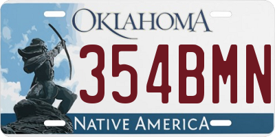 OK license plate 354BMN