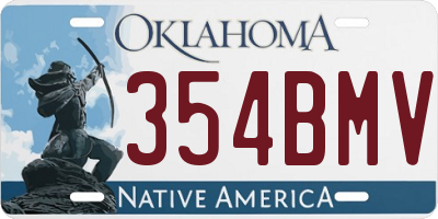 OK license plate 354BMV