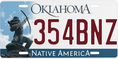 OK license plate 354BNZ