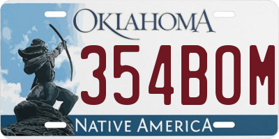 OK license plate 354BOM