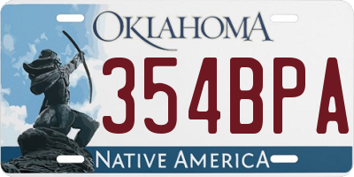 OK license plate 354BPA