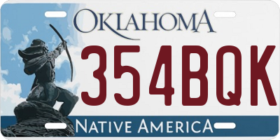 OK license plate 354BQK