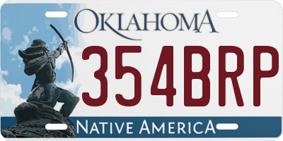 OK license plate 354BRP